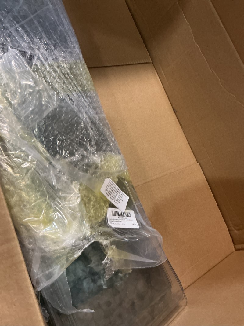 Condition photo showing As Is for Juexica 48 x 96 Inch Plastic Strip Door Curtain Kit 0.08'' Walk in Cooler Curtains Thickness PVC Freezer Door Curtain Smooth Waterproof Hurricane Shutters Gate for Warehouse Garage Industry (Clear) Clear 48 x 96 Inch