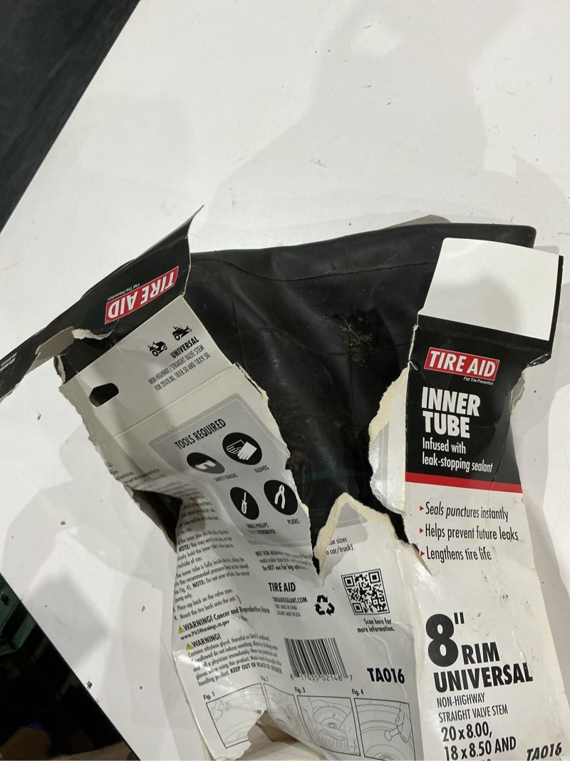 Condition photo showing As Is for tire aid utility tire inner tube