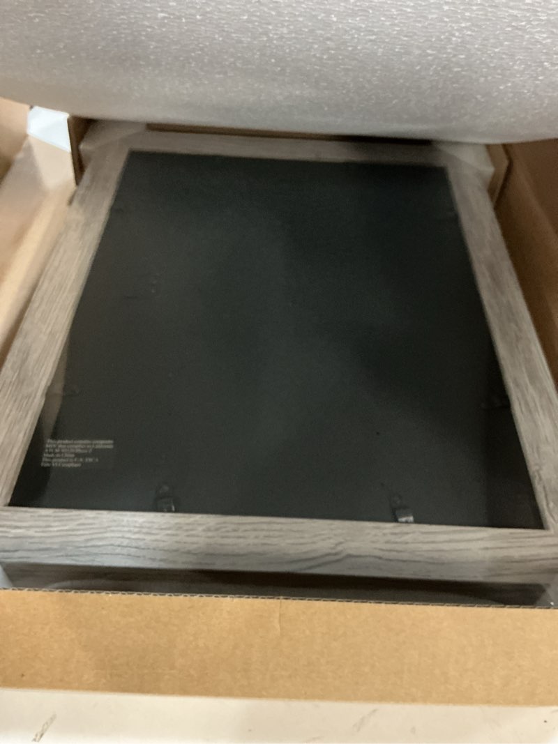 Condition photo showing New/Like New for golden state art, 11x14 picture frame - country wood grain style - tabletop display, back hangers for wall display - great for photos, gift, pictures, wedding, portraits (2 pack, grey) 11x14 gray