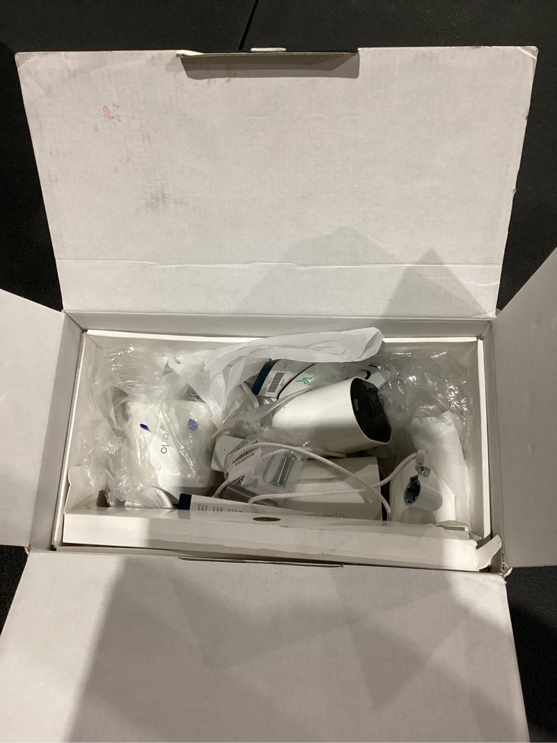 Condition photo showing As Is for Arlo Pro 5S Spotlight Security Camera 2K HDR | Outdoor | Wireless | Dual-Band Wi-Fi Connects to Strongest Network |12X Zoom, 2-Way Audio, Siren, Color Night Vision,Live Stream(White, 4 Cameras) 4 Cameras Camera Only White