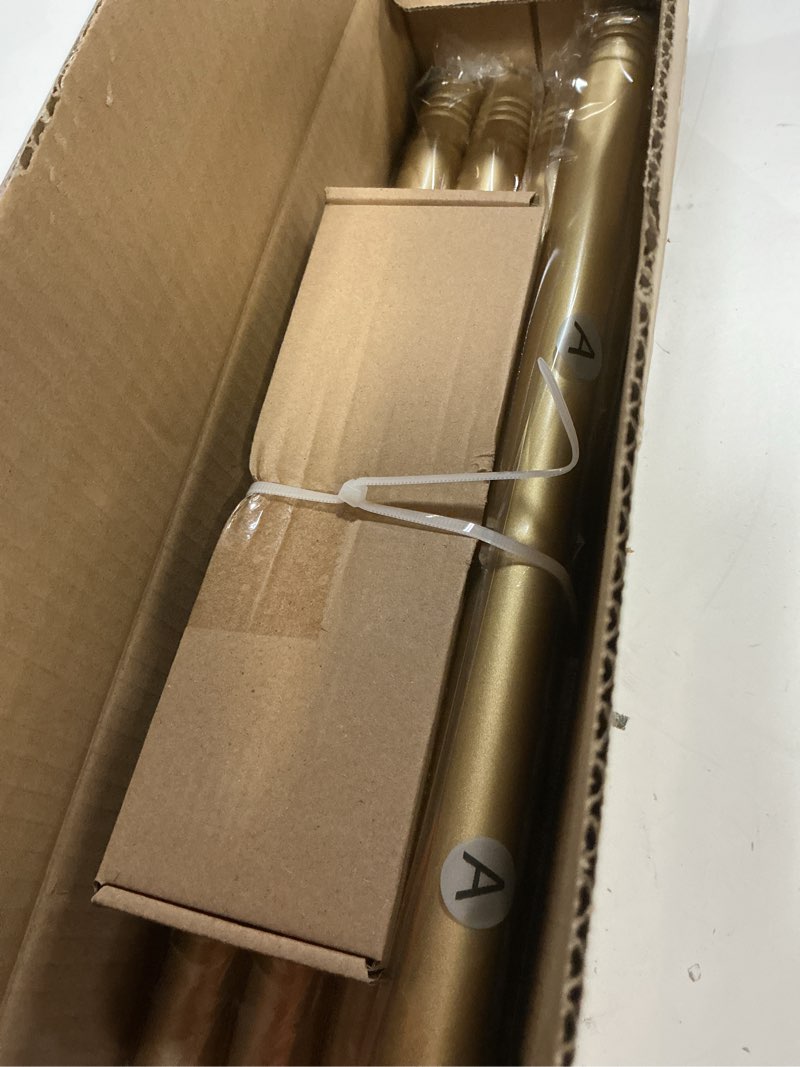 Condition photo showing New/Like New for Gold Curtain Rod, 1 Inch Adjustable Heavy Duty Curtain Rods for Windows 48 to 84 Inch, Decorative Modern Window Treatment Rods, Telescopic Splicing Metal Drapery Pole, Easy Installation