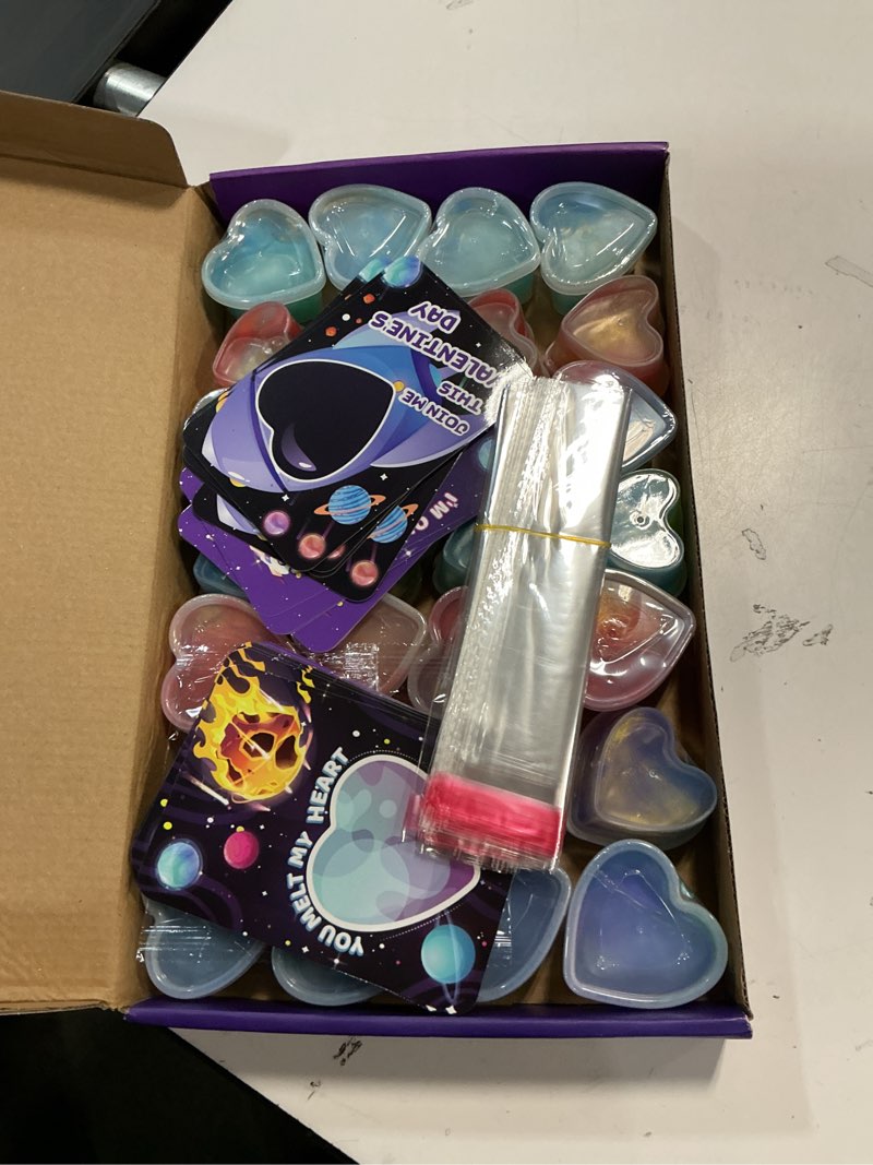 Condition photo showing New/Like New for SpringFlower 28 Pack Valentine Day Cards,Valentines Day Cards Kid Classroom School With Galaxy Slime Kit,Valentines Exchange Gifts,Valentines Party Favors, School Classroom Valentine's Prizes