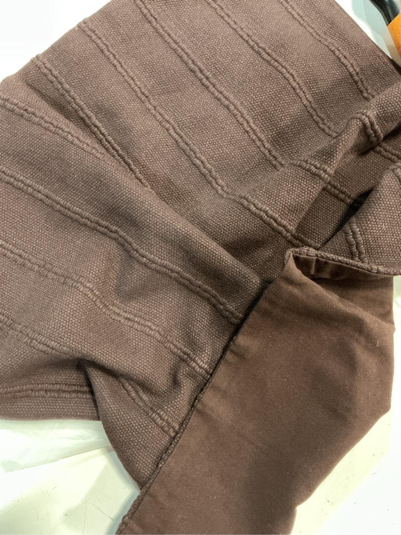 Condition photo showing Good Condition for quince textured striped cotton pillow cover espresso
