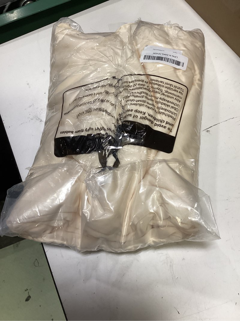 Condition photo showing Good Condition for 10x10ft champagne backdrop curtains with lights photo drapes wrinkle free fabric backdrop curtain for wedding birthday party baby shower shoot bridal shower home party background decorations 10 ft x 10 ft (2 panels 5ft x 10ft) champagne