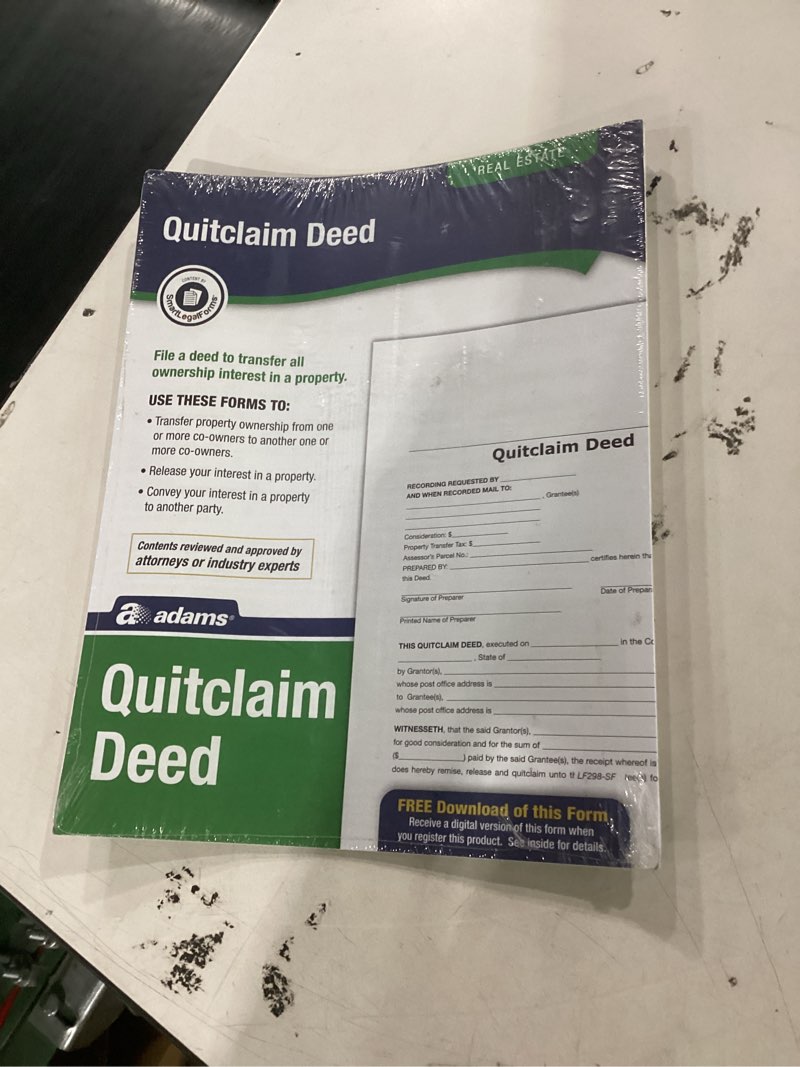Condition photo showing New/Like New for adams quitclaim deed, forms and instructions (lf298) , white