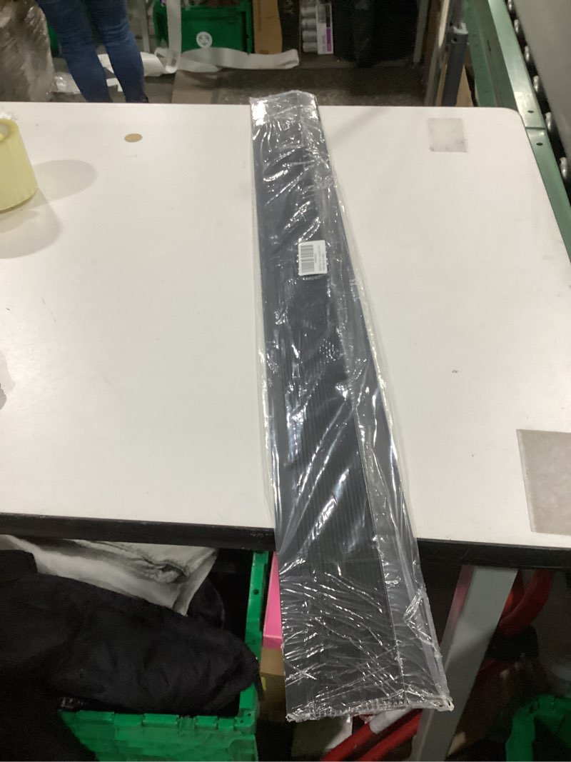 Condition photo showing New/Like New for Floor Transition Strip, Aluminum Transition Strips for Doorway Door Threshold Strip Carpet Transition Strip Threshold Ramps for Doorways (Black, 36''x4'') Black 36''x4''