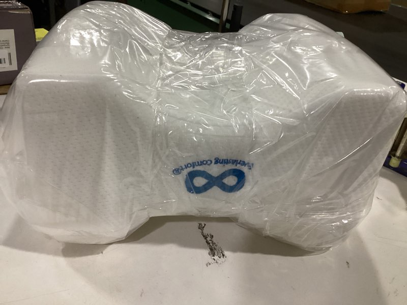 Condition photo showing Good Condition for Everlasting Comfort Memory Foam Knee Pillow for Side Sleepers – Sciatica Pain Relief Pillow, Removable Strap Support – Leg Pillows for Sleeping Alignment, Knees, Back & Hip Cushion White Standard