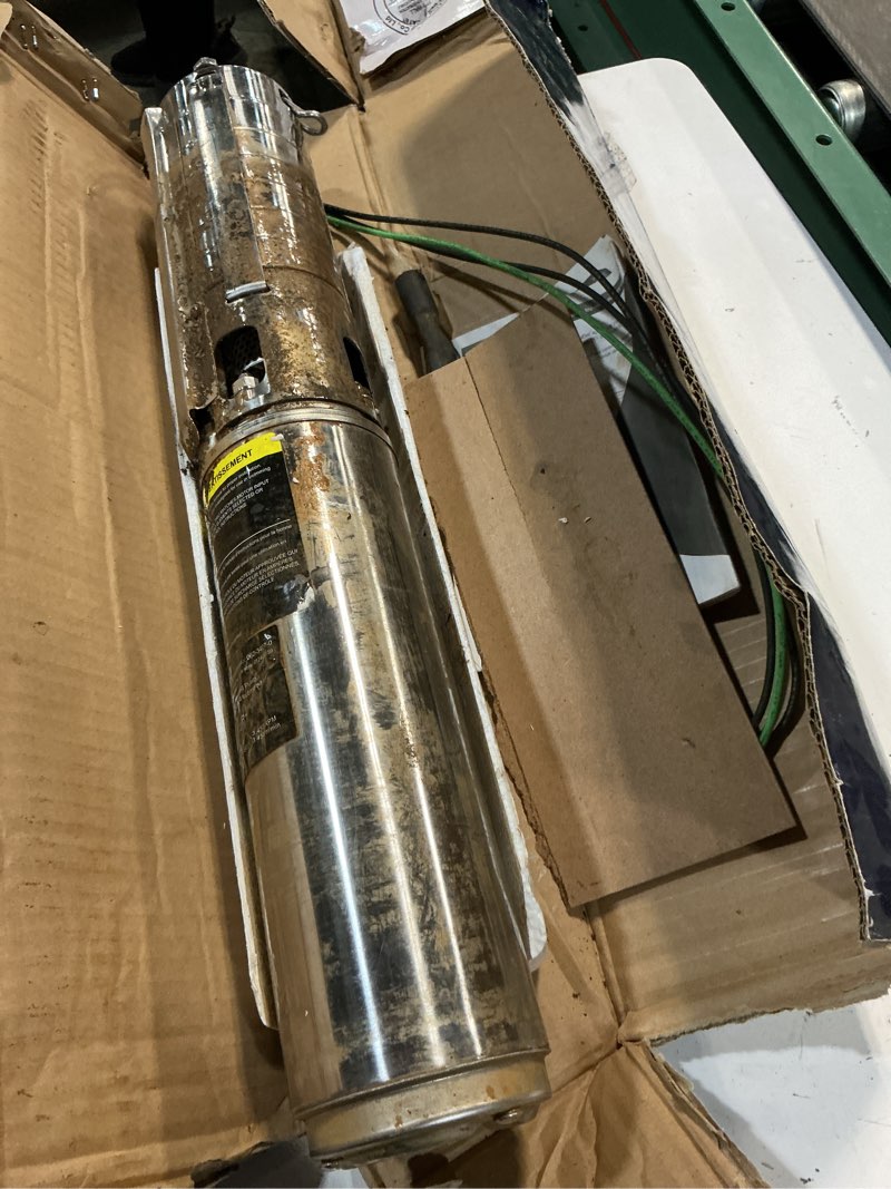 Condition photo showing As Is for mastercraft 1/2 hp submersible well pump, 2-wire motor deep, 230v/60hz