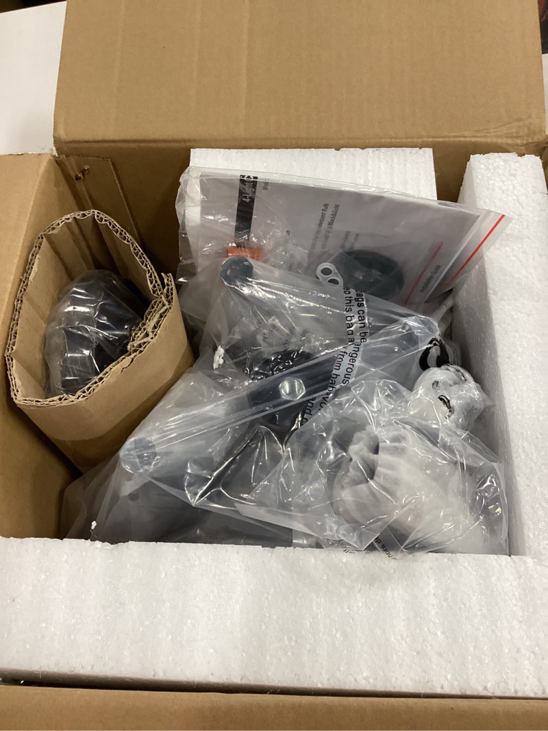 Condition photo showing New/Like New for Farmhouse Chandelier 4-Light, Black & Gold Pendant Light Fixture for Kitchen Island Dining Room, Lantern Industrial Lighting Ceiling Hanging with Metal Cage Adjustable Height for Entryway Foyer Black Gold (Medium)