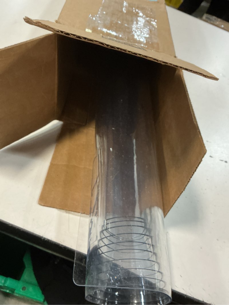Condition photo showing Good Condition for clear table protector 44 x 78 inch, 1.5mm thick plastic table cover, waterproof pvc clear table cover protector, desk protector mat, writing desk pad for desktop, coffee & dining room table 44" x 78" (rectangular) crystal clear
