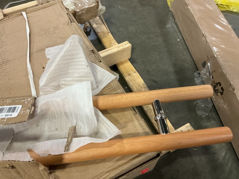 Condition photo showing As Is for Ranbo 10" Solid Beech Wood Push Pull Door Handle, 6" CTC, Back-to-Back, Anti-Scald & Anti-Freeze, for Sauna, Spa, Shower, Barn Door 10 Inch