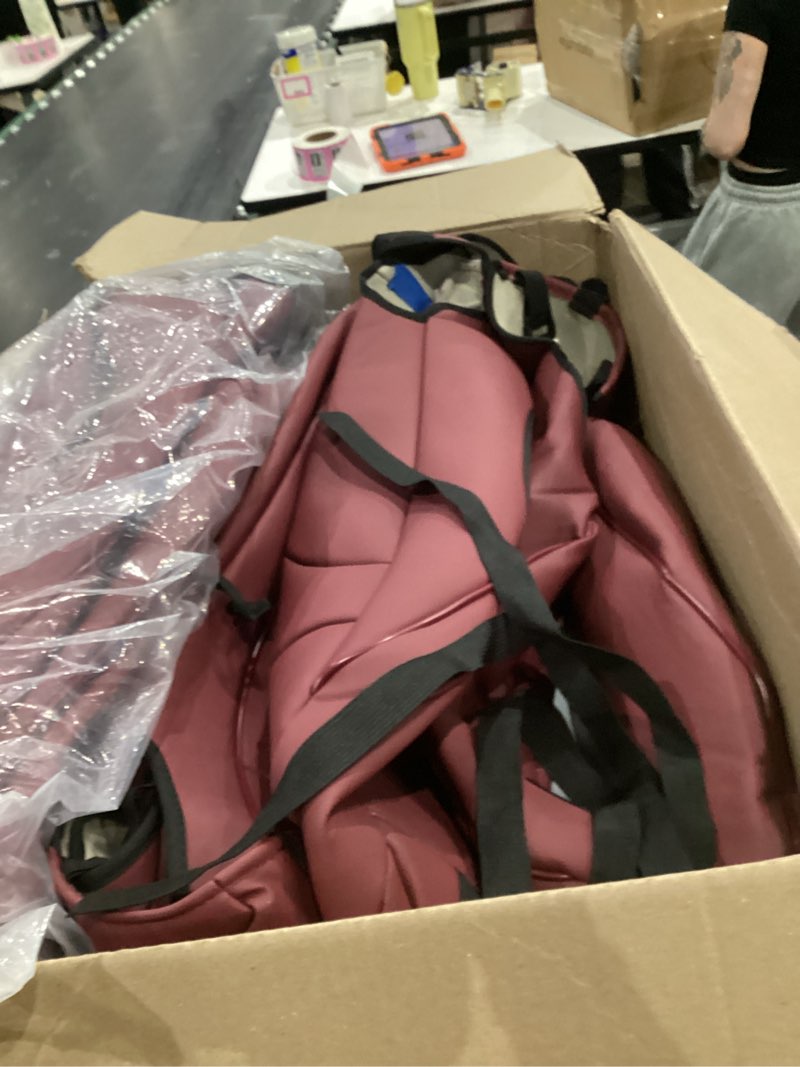 Condition photo showing As Is for hkz accord seat covers for honda accord 2023 2024 2025 2026 ex,se,sport/ex-l/sport-l/touring hybrid [rear row w/40/60 split backrest] leather car seat protector, 5-seats full set -burgundy 2023-2026 ex,se,hybrid,sport,rear w/40/60 split burgundy