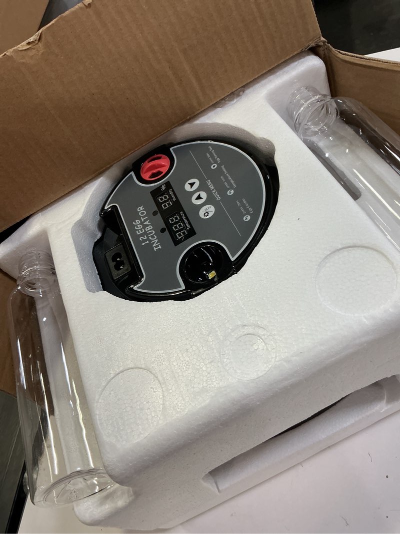 Condition photo showing New/Like New for incubators for hatching eggs - 12 egg capacity, egg incubator with automatic egg turning and temperature control, incubator for chicken, duck, goose, quail, 360° full view, home farm classroom use red - 12 egg