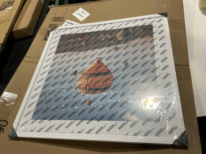 Condition photo showing Good Condition for 24x24 Picture Frame White with 20x20 Mat, Display Photo 20x20 with Mat or 24 x 24 Without Mat, Wall Hanging Large 24x24 Poster Frame with Shatter Resistant Plexiglass, White White 24x24 inch