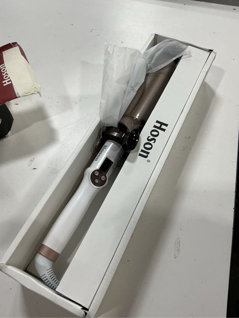 Condition photo showing New/Like New for hoson 2 inch curling iron large barrel, long barrel curling wand dual voltage, ceramic tourmaline coating with lcd display, glove include 2 inches