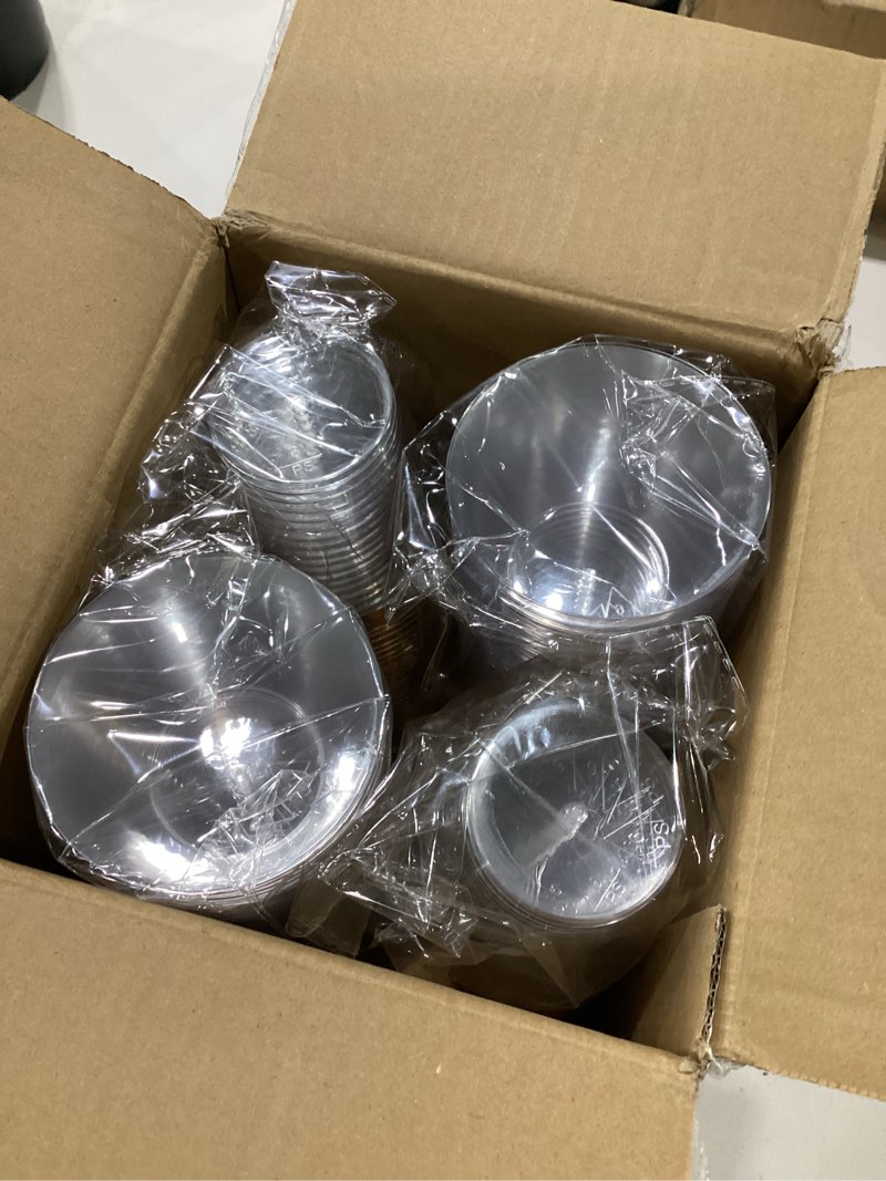 Condition photo showing New/Like New for nervure 120pcs gold plastic cups - 9oz gold rimmed plastic cups - heavy duty disposable clear cup with gold rim perfect for weddings, receptions & parties 120pcs-gold-9oz