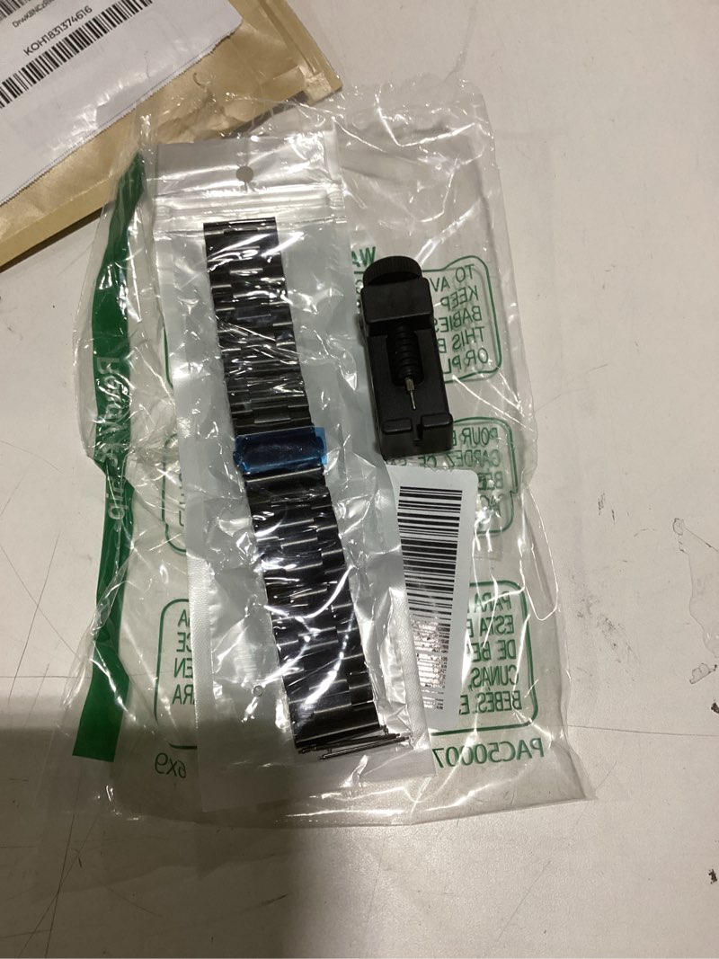 Condition photo showing As Is for Lamshaw Compatible for ITOUCH AIR 4 Bands, 24mm Stainless Steel Metal Replacement Strap Bracelet Women Man Compatible for ITOUCH AIR 4 41mm / 46mm / Air 3 44mm Smartwatch Black