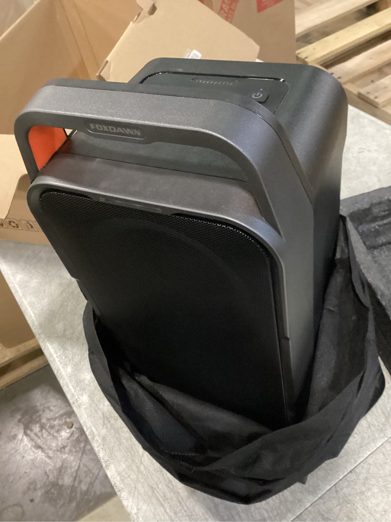 Condition photo showing New/Like New for foxdawn portable bluetooth speaker: 240w peak powerful loud sound deep bass wireless boombox large subwoofer 15 hours battery life fast charging with led light show for party outdoor camping backyard black
