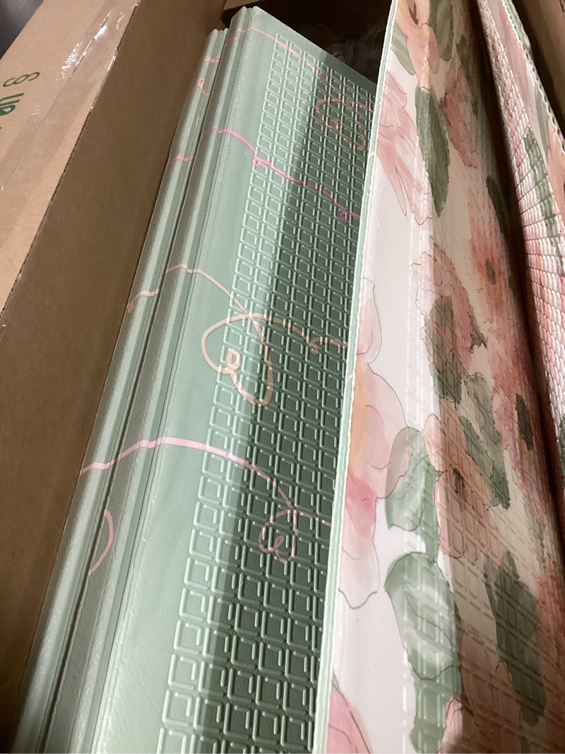 Condition photo showing Good Condition for Similar product Extra-Large Baby Play Mat, Waterproof Foam, Non-Toxic & Foldable, for Tummy Time, Crawling & Toddler Play, Indoor & Outdoor Use, 79\"x71\", Flowers and Bees Design