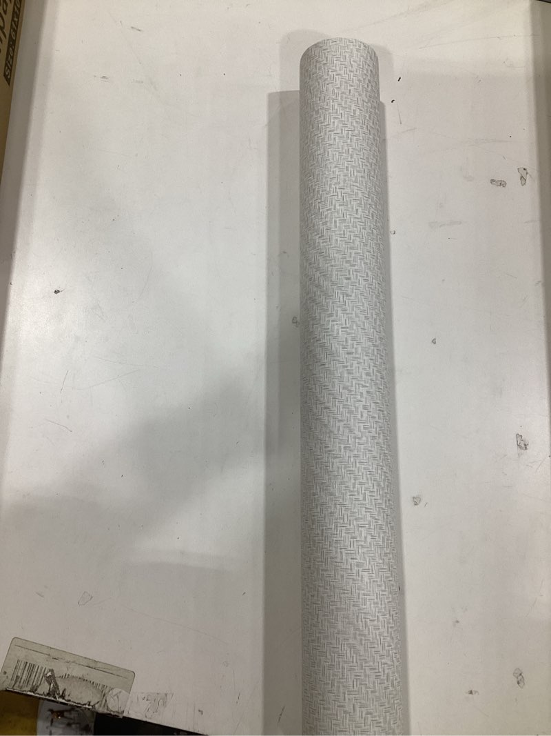 Condition photo showing Good Condition for Haimin Fabric Wallpaper Textured Contact Paper (24in X 393in) Grasscloth Wallpaper Peel and Stick Faux Linen Wall Paper Waterproof Vinyl Self Adhesive (Light Gray)