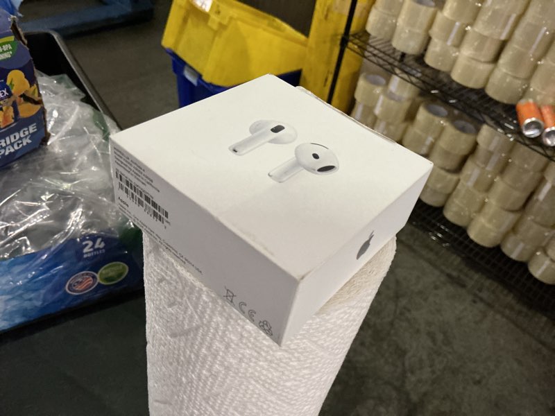 Condition photo showing New/Like New for apple airpods 4 wireless earbuds, bluetooth headphones, personalized spatial audio, sweat and water resistant, usb-c charging case, h2 chip, up to 30 hours of battery life, effortless setup for iphone without active noise cancellation without applecare+
