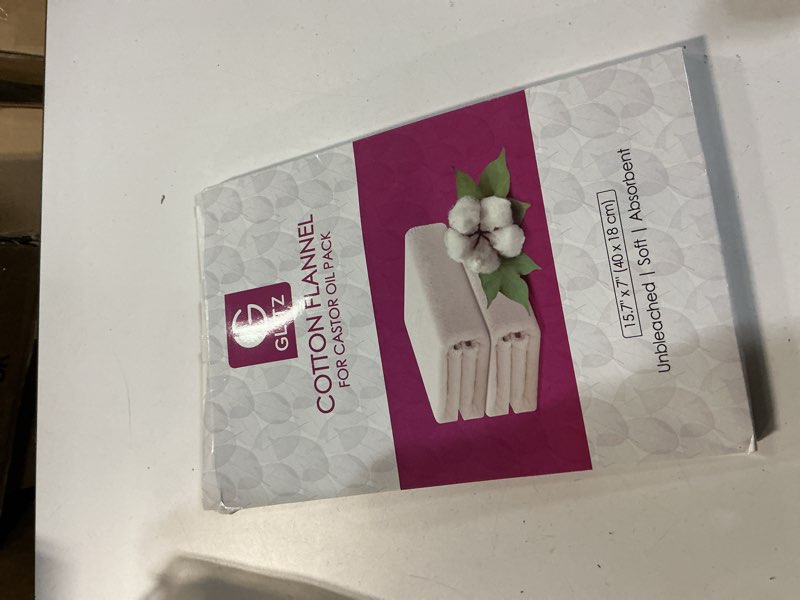 Condition photo showing New/Like New for 2Pcs Organic Cotton Flannel for Castor Oil Pack Wrap, Unbleached Reusable Castor Oil Wrap Soothing Heat Compress for Liver, Abdomen, Joints and Other Areas, Soft and Highly Absorbent Pack of 2 - White