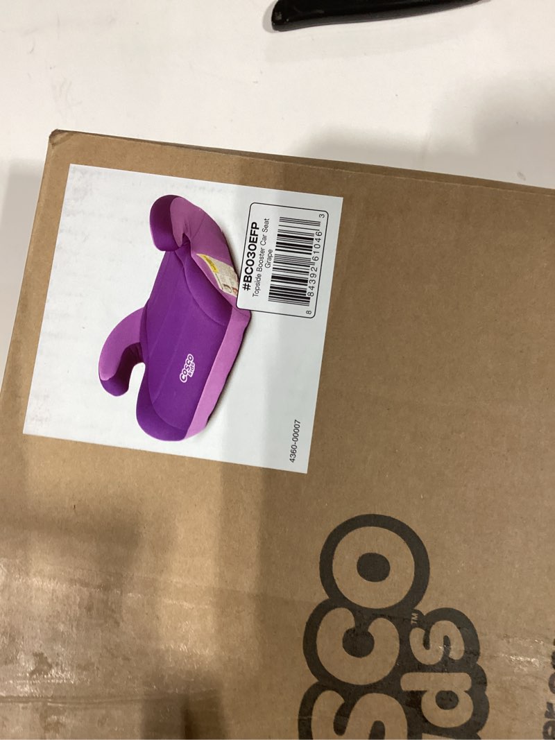 Condition photo showing Good Condition for Cosco Topside Backless Booster Car Seat, Lightweight Booster Seats for Cars 40-100 lbs, Backless Booster Seat for Car, Grape Grape 1 Pack