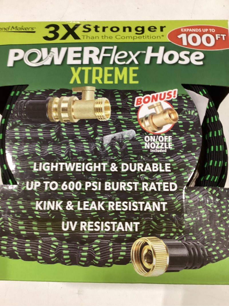 Condition photo showing New/Like New for flex-able hose flex-able xtreme hose 100ft - kink free, expandable, heavy duty, green