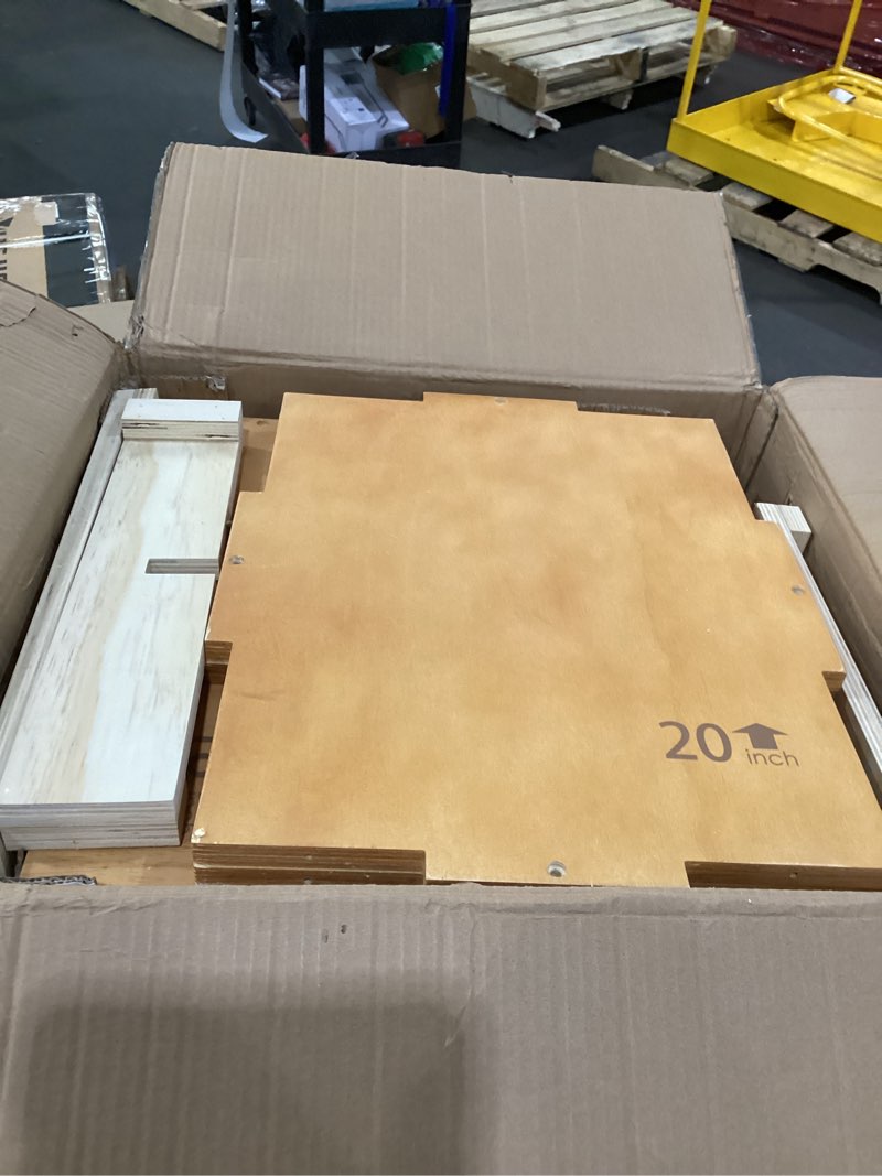 Condition photo showing Good Condition for Yes4All Plyo Box, 3-in-1 Wooden Box Jumps for Home Gym, 450 lbs Boxes Step Up with Smooth Edges & Wide Built-in Handles for Jumping, Strength Training, Lunges, Squats, Dips A. Wood Basic 20" x 18" x 16"