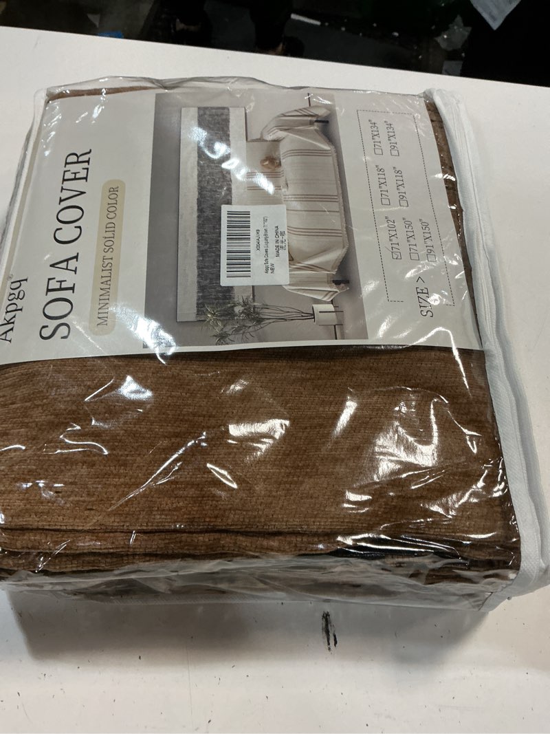Condition photo showing New/Like New for boho anti-slip couch cover soft pet-friendly sofa cover for dog chenille couch cover multi-use furniture protector cover washable (liuguang-brown, 71"*102") liuguang-brown 71"*102"
