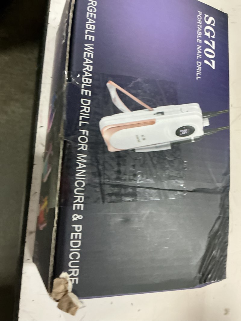 Condition photo showing New/Like New for moskany professional electric nail drill kit 35000rpm with 14pcs bits pink portable rechargeable cor