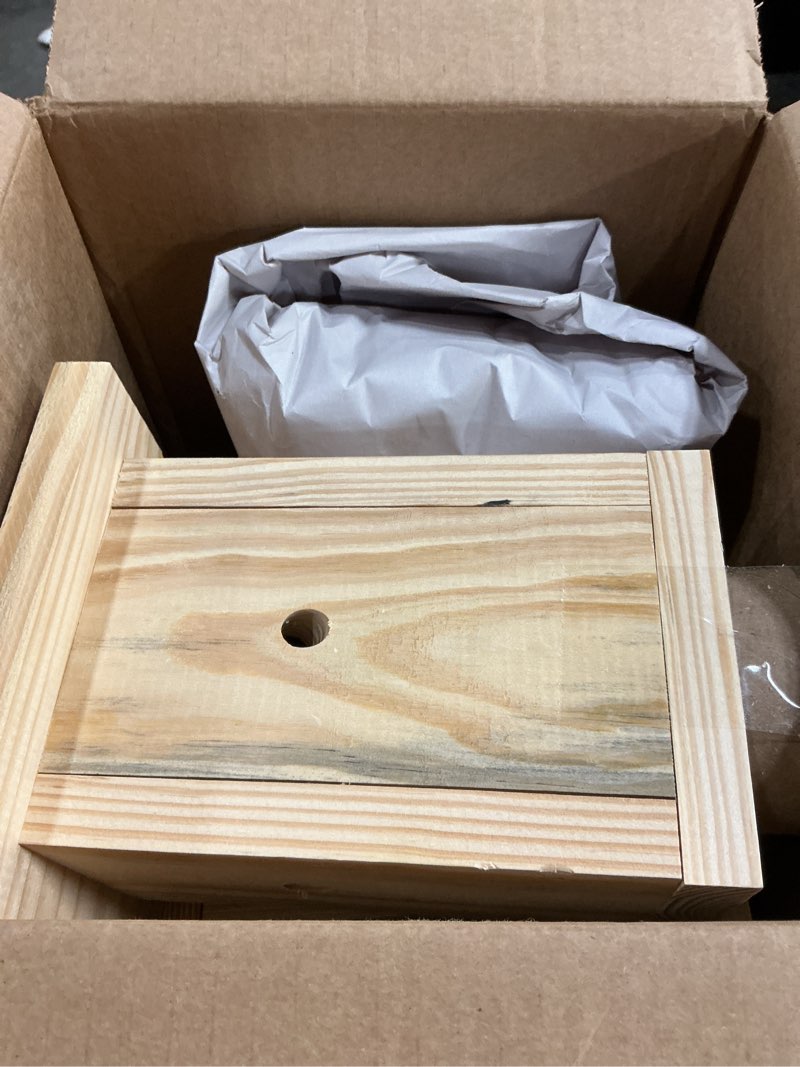 Condition photo showing New/Like New for carpenter bee traps – outdoor hanging wood carpenters bee catcher trap kit, boring bees box for swarm control, wooden carpenter bees trap for house, natural wood color – 2 sets