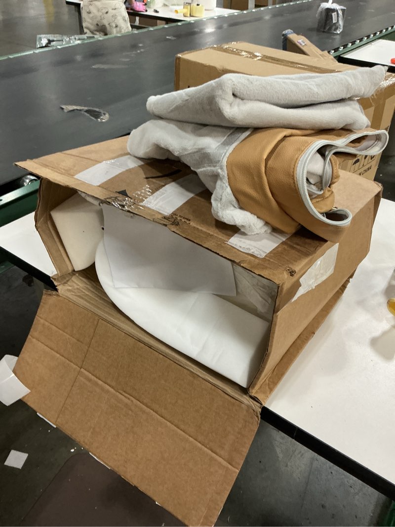 Condition photo showing As Is for Heated Dog Bed Medium Sized Dog, Heated Pet Bed Waterproof Cover, Medium Orthopedic Dog Sofa Bed Memory Foam with Pet Heating Pad - 27.95x23.2x6.3in Medium Heated