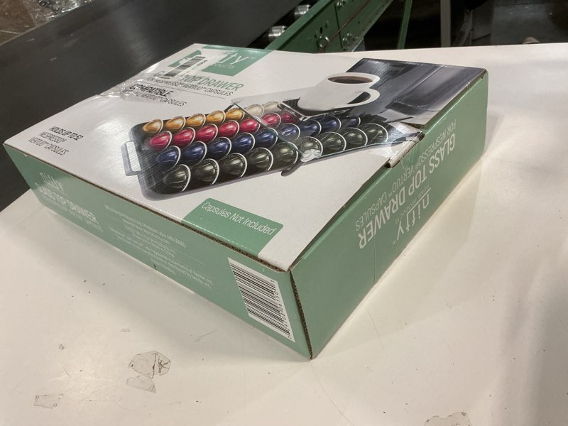Condition photo showing New/Like New for Nifty Solutions Glass Top Vertuoline Pod Capsule Drawer - Compatible with Nespresso Vetuo Pods, 40 Large or 52 Small Pod Capsule Holder Glass Top Drawer | 40 Large Or 52 Small Pod
