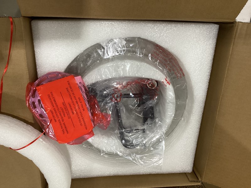 Condition photo showing New/Like New for LALUZ Semi Flush Mount Ceiling Light, Modern Black 4-Light Ceiling Light Fixture with Seeded Glass for Bedroom, Hallway, Kitchen, Dining & Living Room, Stairway, and Bathroom 8" H