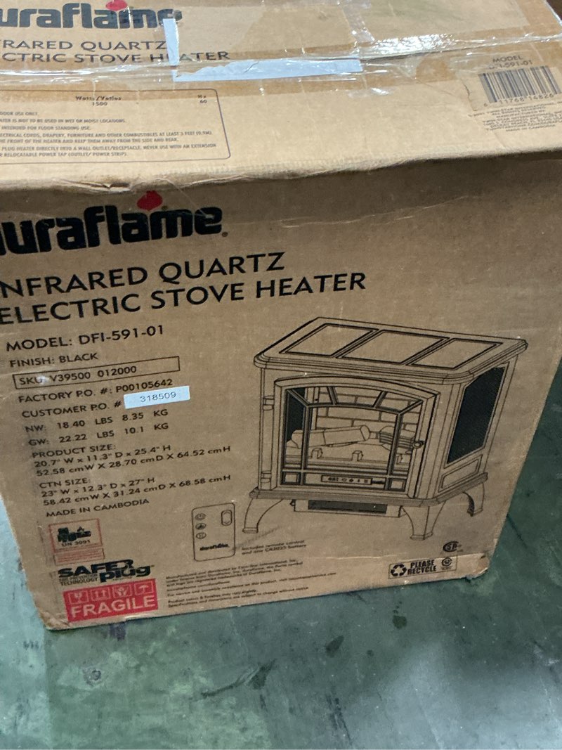 Condition photo showing New/Like New for duraflame infrared quartz electiric stove heater - dfi-591-01 - black
