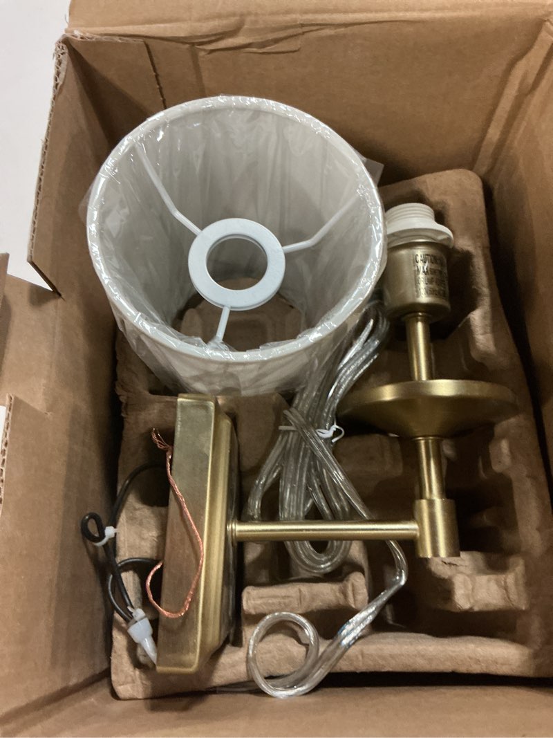 Condition photo showing As Is for allen + roth Eubanks 4.25-in W 1-Light Brushed Gold Transitional LED Wall Sconce Collection