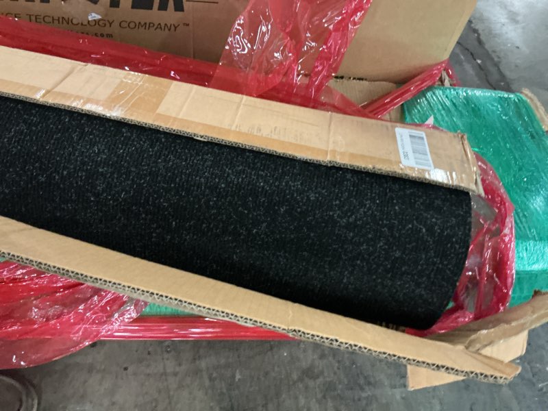 Condition photo showing As Is for Happybuy Deep Blue Marine Carpet 6 ft x 49.2 ft Marine Carpeting Marine Grade Carpet for Boats with Waterproof Back Outdoor Rug for Patio Porch Deck Garage Outdoor Area Rug Runner Non-Slide Porch Rug