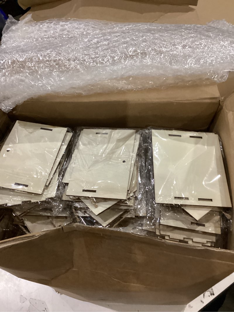 Condition photo showing Good Condition for DoubleFill 100 Pcs 4.33" Wooden Bird Houses Bulk for Kids DIY Unfinished Hanging Birdhouse for Crafts Art Wood Toys boy Girl Class Activity Creative Project Parties Design Valentines Crafts