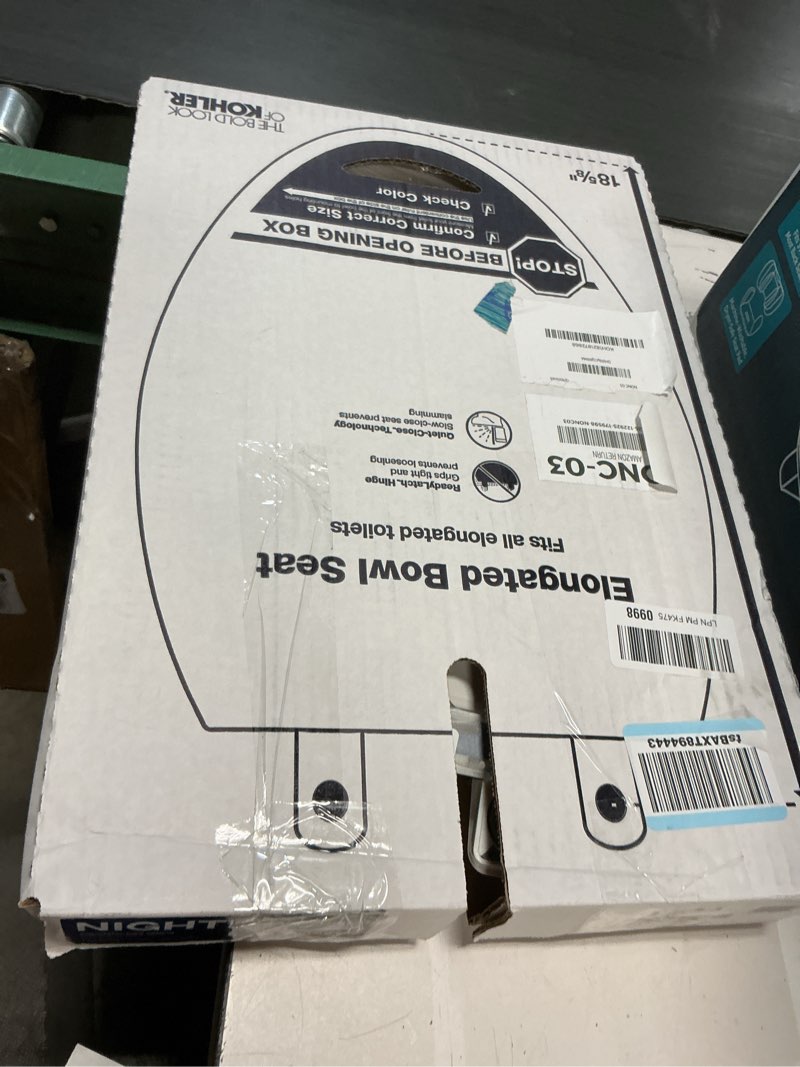 Condition photo showing Good Condition for KOHLER 24764-RL-0 Rutledge Nightlight ReadyLatch Slow Close Toilet Seat, Elongated, Quiet-Close Lid and Seat, Grip-Tight Bumpers, White Elongated White Nightlight