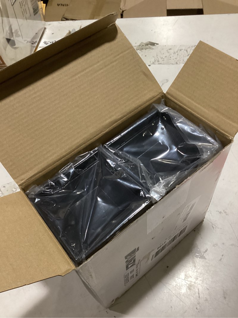 Condition photo showing As Is for dunzy 24 pack aluminum 3" x 3" heavy duty post caps for metal actual 3" x 3" wood fence deck corridors mailbox posts end cover black spray protection post topper weatherproof corrosion-resistant