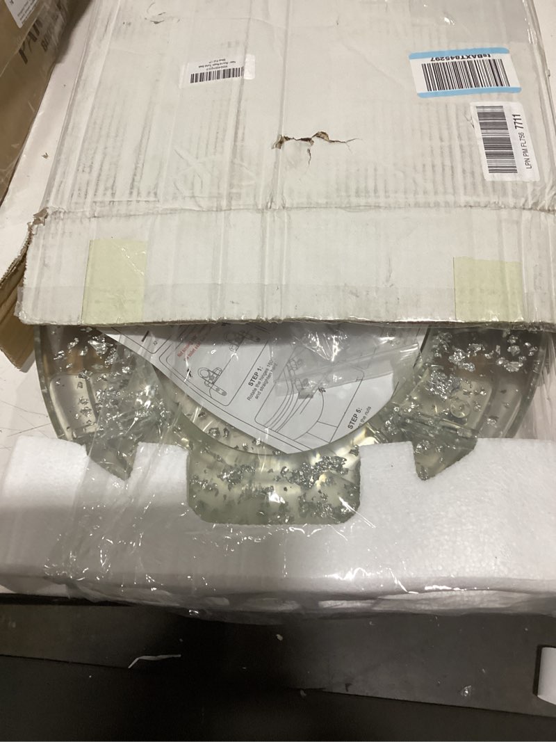 Condition photo showing Good Condition for resin toilet seat round with easy clean adjustable hinges, soft close quick release heavy duty silver glitter cover acrylic toilet seats (round 17 inch, silver foil, upgraded hinge)
