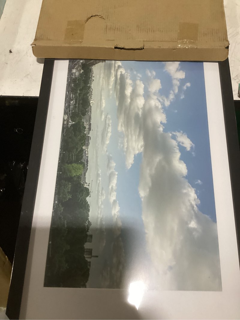Condition photo showing Good Condition for upsimples 12x36 picture frame, display pictures 10x30 with mat or 12 x 36 without, wall hanging long frames, black, 1 pack black 12x36