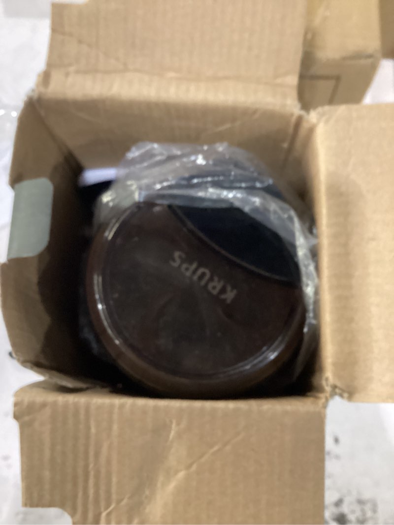Condition photo showing As Is for krups silent vortex electric coffee grinder: 3 oz capacity, 5x quieter, 175w motor for coffee beans, spices & herbs - removable dishwasher-safe bowl, 12-cup yield, black