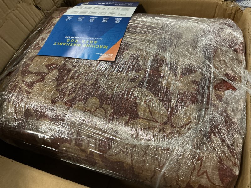 Condition photo showing Good Condition for garveehome washable rug 9x12 area rugs for living room, boho rug non slip vintage low pile large rugs for bedroom dining room stain resistance non-shedding throw carpet for office red red 9' x 12' (rectangular)