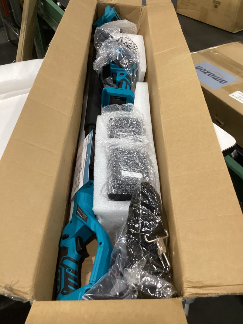Condition photo showing New/Like New for seesii 2-in-1 electric pole saws: brushless mini chainsaw cordless 6 inch, 2 x 4000mah batteries, pole saw for tree trimming,hand held small chain saw with extension pole for tree limb branch cutter baby blue