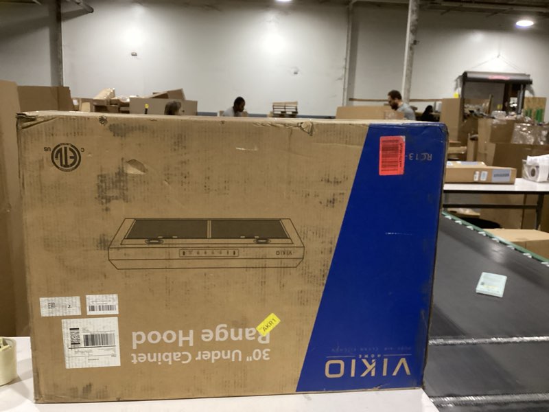 Condition photo showing As Is for Range Hood 30 Inch Under Cabinet, 900CFM Stainless Steel Kitchen Stove Vent Hood, Touch/Gesture Control, 3 Speed Exhaust Fan, LED Lights, Reusable 5-Layer Aluminum Filters 30 INCH Stainless steel RC13