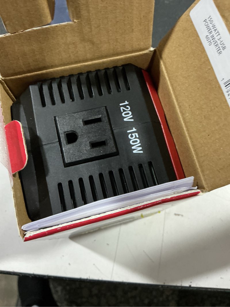 Condition photo showing Good Condition for foval 150w car power inverter 12v dc to 110v ac converter vehicle adapter plug outlet with 3.1a dual usb car charger for laptop computer (classic red)