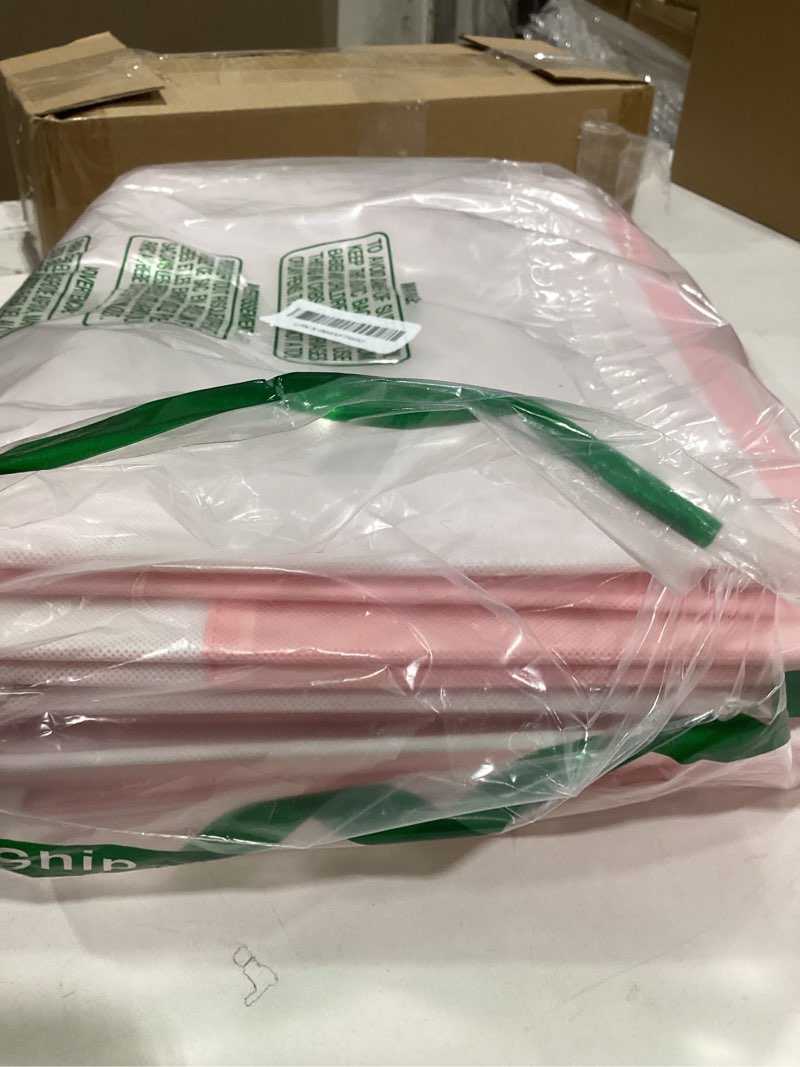 Condition photo showing Good Condition for Large Closet Organizer Bins with Lids 4 Pack - 23 QT Collapsible Decorative Storage Boxes with Lids - Clothes Storage Bins with Handles - Fabric Containers for Living Room, Dorm, Nursery - Pink 4pcs-Large White with Pink