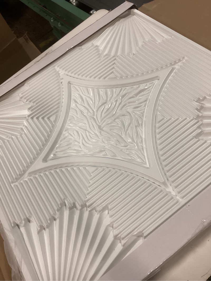 Condition photo showing Good Condition for art3d drop ceiling tiles 24x24 in white (12-pack, 48 sq.ft), 3d wainscoting panels glue up 2x2 24"x24" white 12